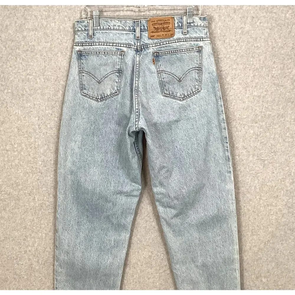 Vtg 1995 Levis 550 Jeans Size 34 Relaxed Fit Orange Tab Workwear Actual 32x30 - Picture 1 of 16